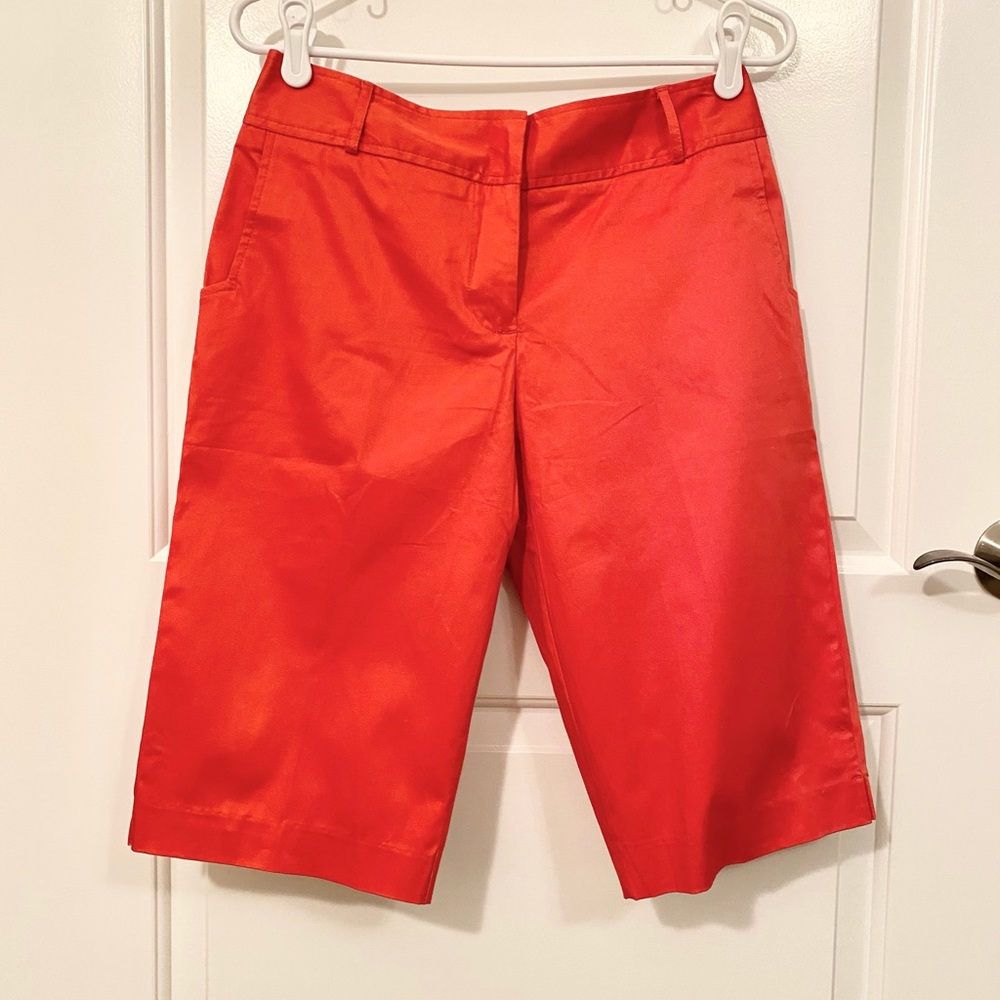 NWOT Womens Orange Bermuda Shorts